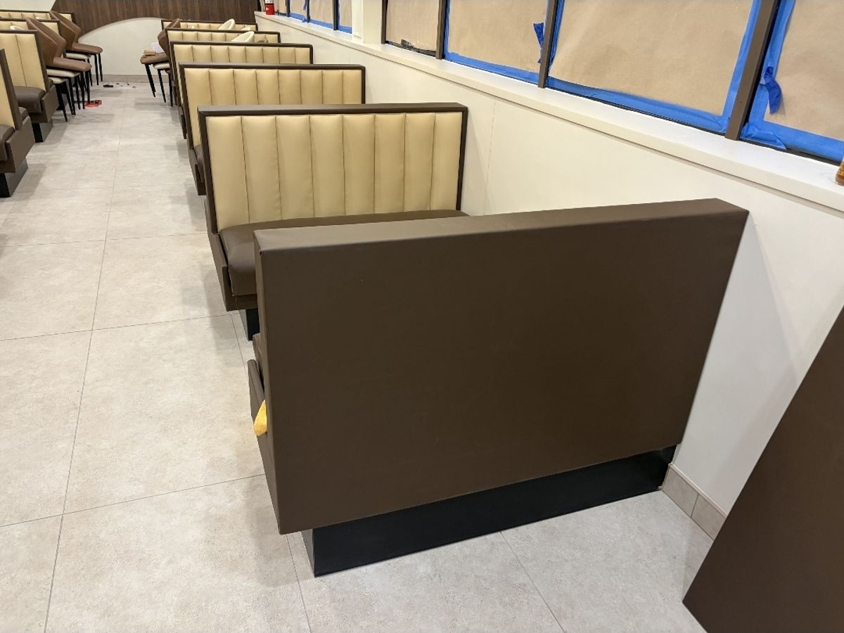 Coffee shop custom booth seating